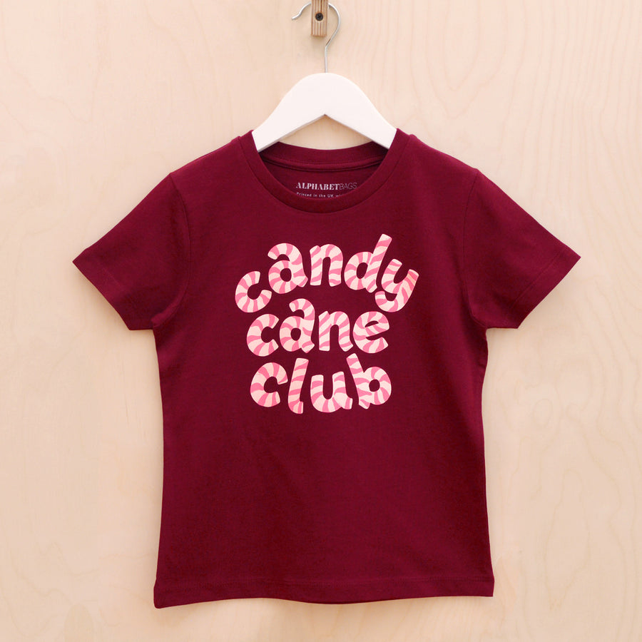 Candy Cane Club - Kid's Tee - Burgundy