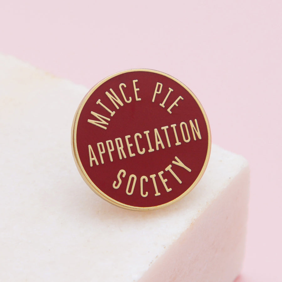 Mince Pie Appreciation Society - Burgundy - Enamel Pin