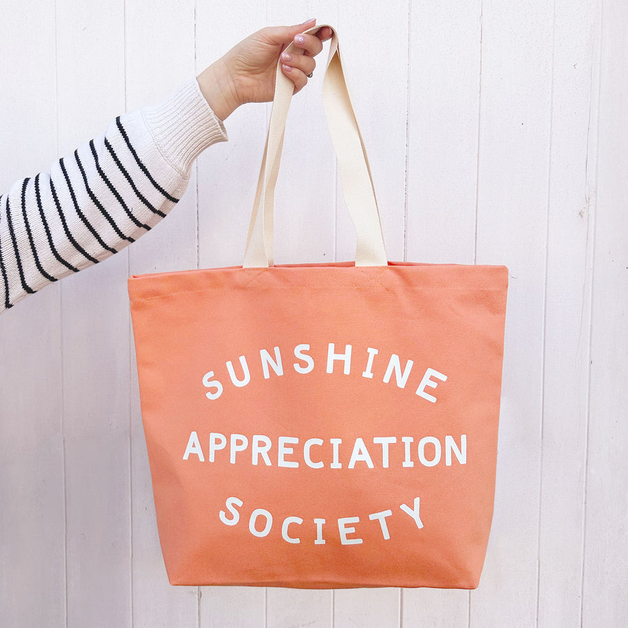 Sunshine Appreciation Society - Peach Canvas Tote Bag