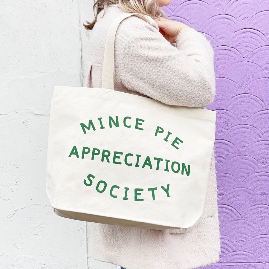 Mince Pie Appreciation Society - Big Canvas Tote Bag