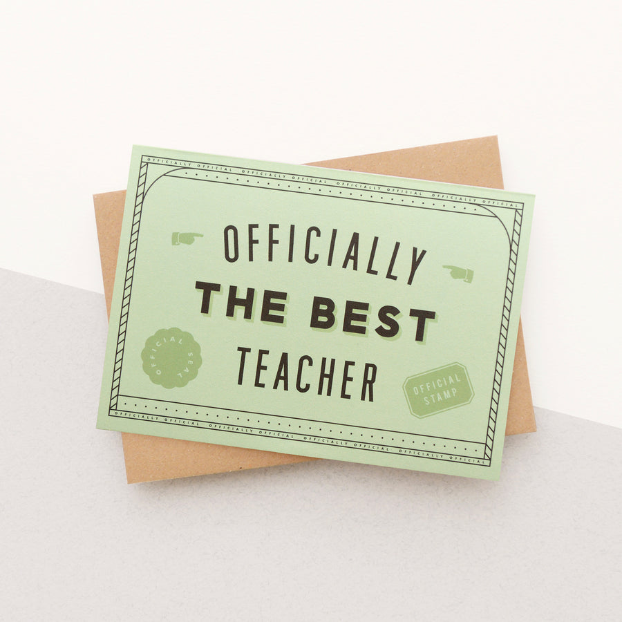 Officially the Best Teacher - Greeting Card