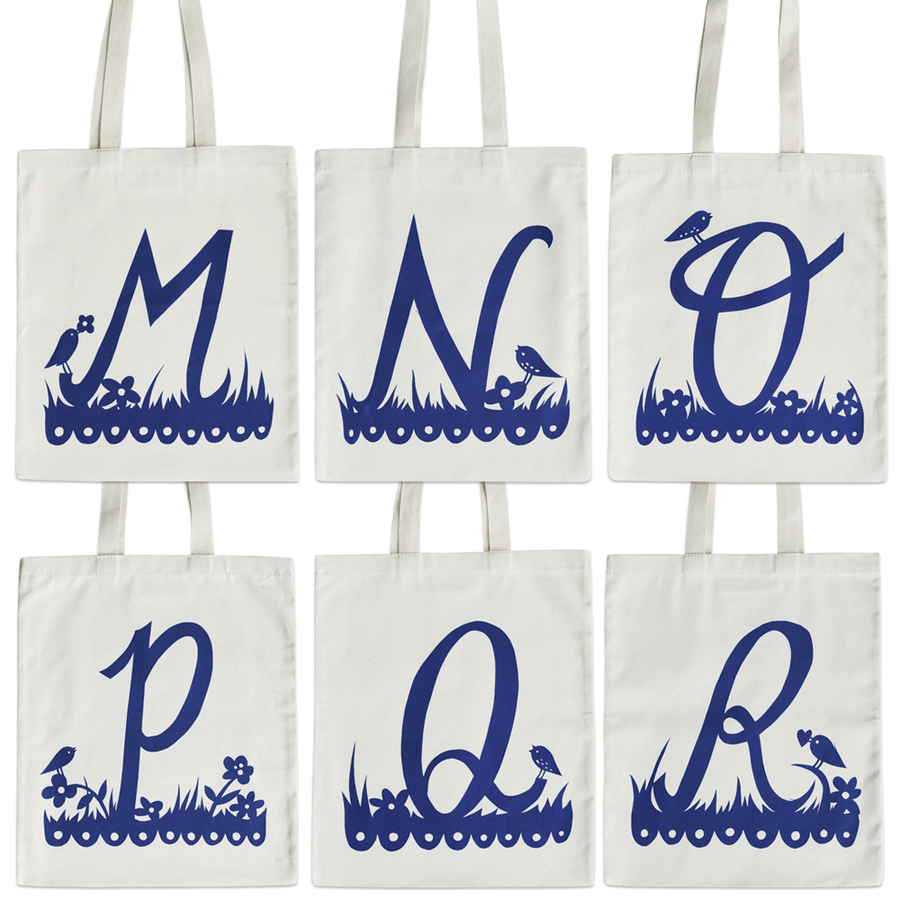Initial Cotton Tote Bag - Rob Ryan for Alphabet Bags
