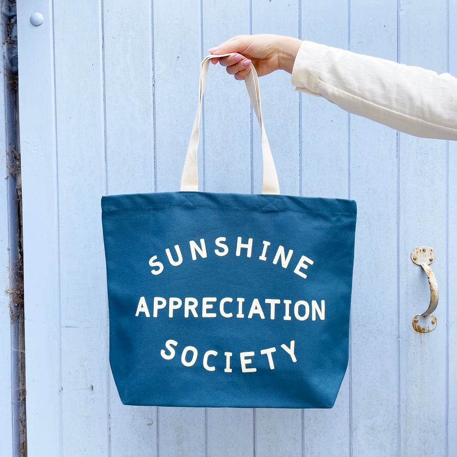 Sunshine Appreciation Society - Ocean Blue Canvas Tote Bag