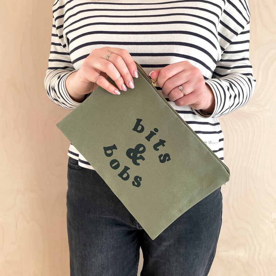 Bits & Bobs - Olive Green Pouch