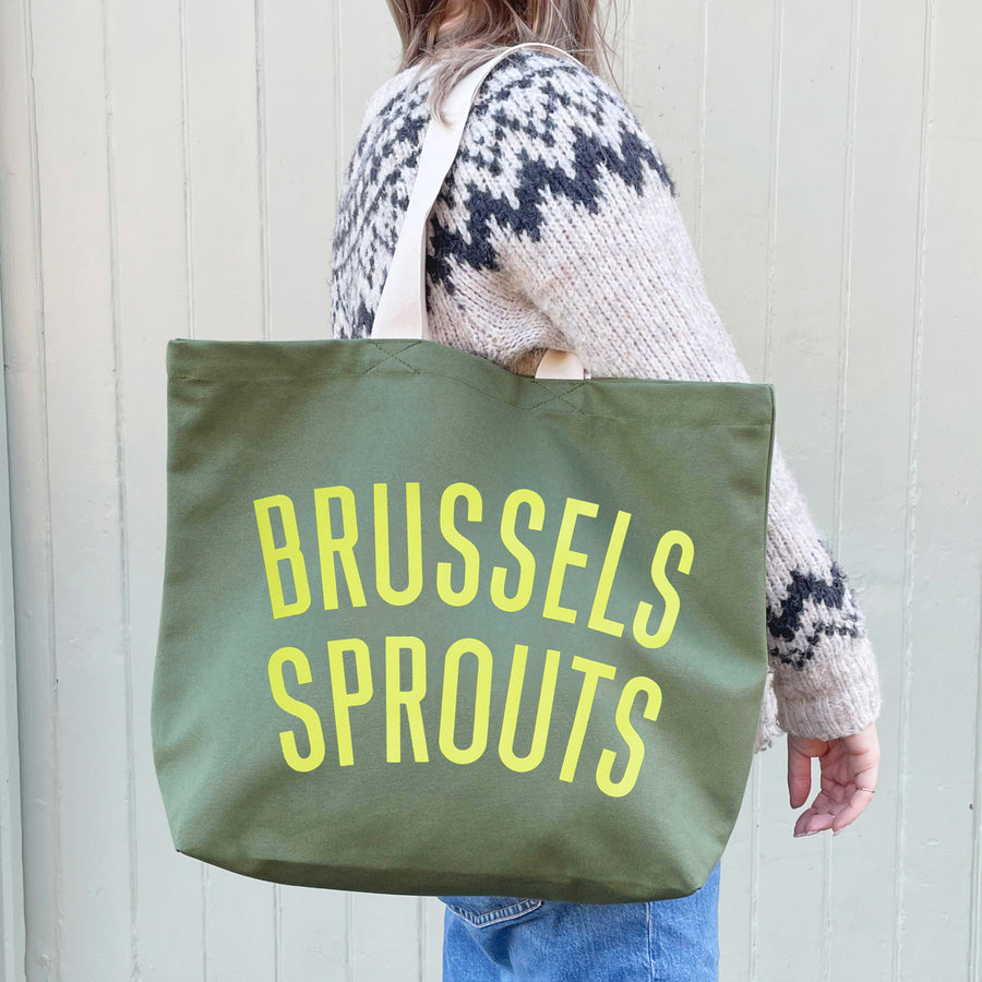 Brussels Sprouts - Olive Green Tote Bag