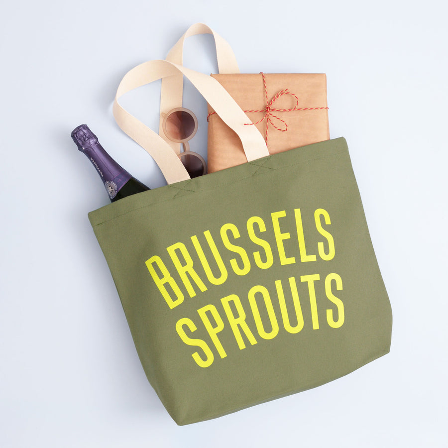 Brussels Sprouts - Olive Green Tote Bag