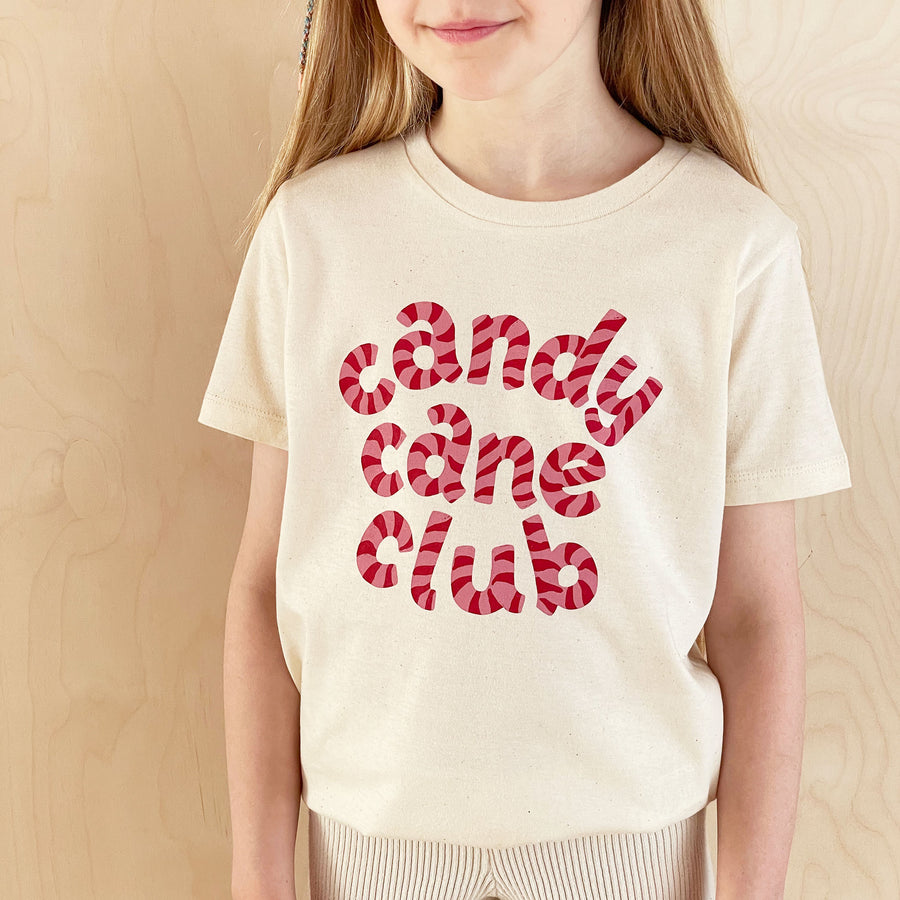 Candy Cane Club - Kid's Tee - Natural Fleck