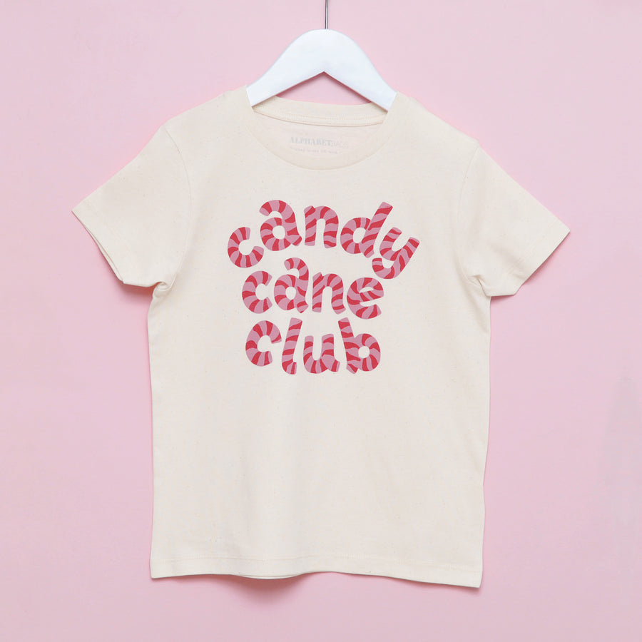 Candy Cane Club - Kid's Tee - Natural Fleck