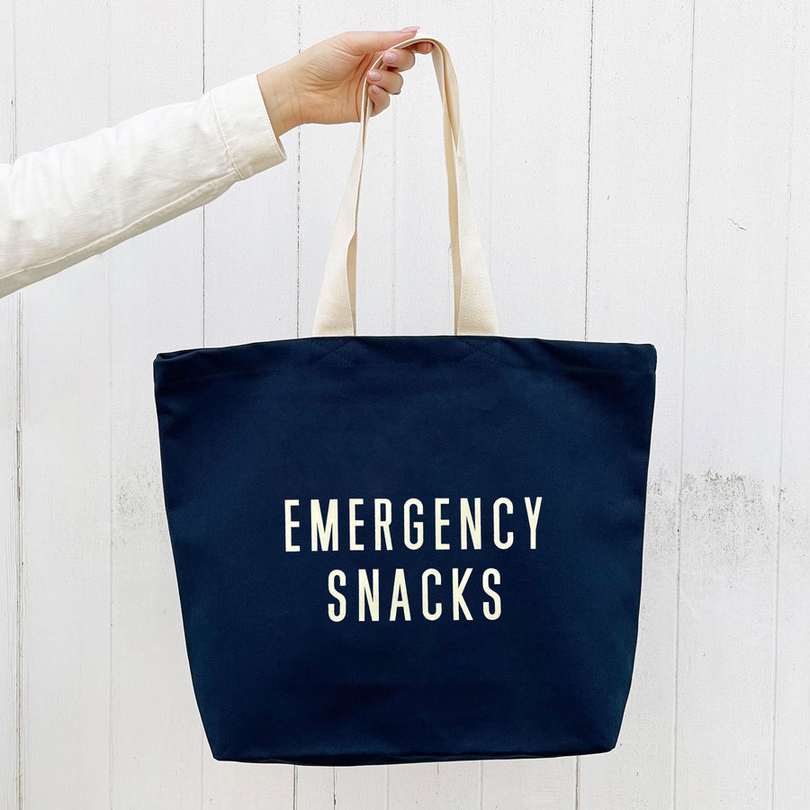 Emergency Snacks - Midnight Blue Canvas Tote Bag