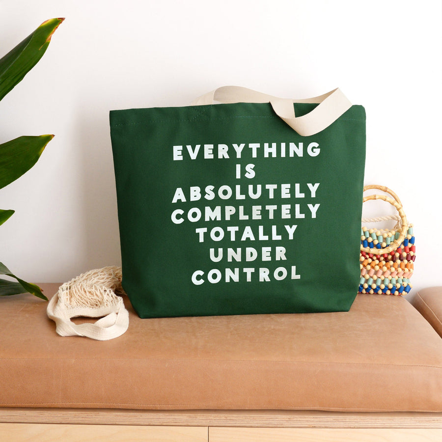 SECONDS - Everything is Under Control - Forest Green Canvas Tote Bag