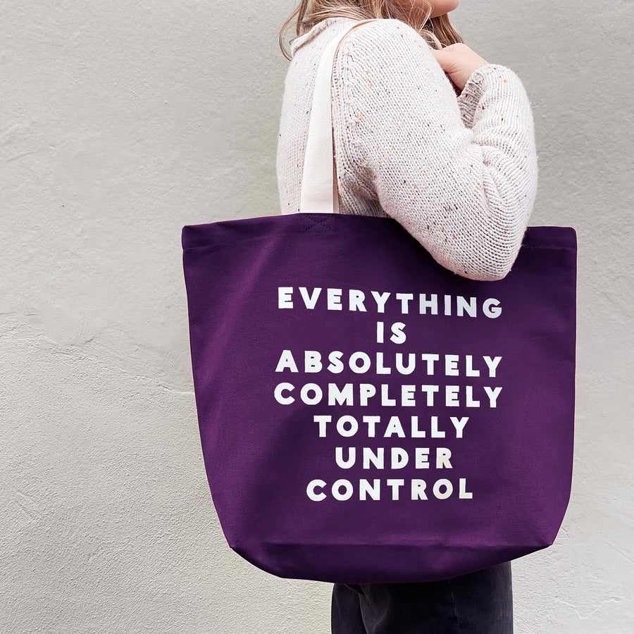 Everything is Under Control - Plum Canvas Tote Bag