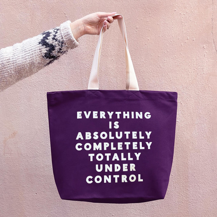 Everything is Under Control - Plum Canvas Tote Bag