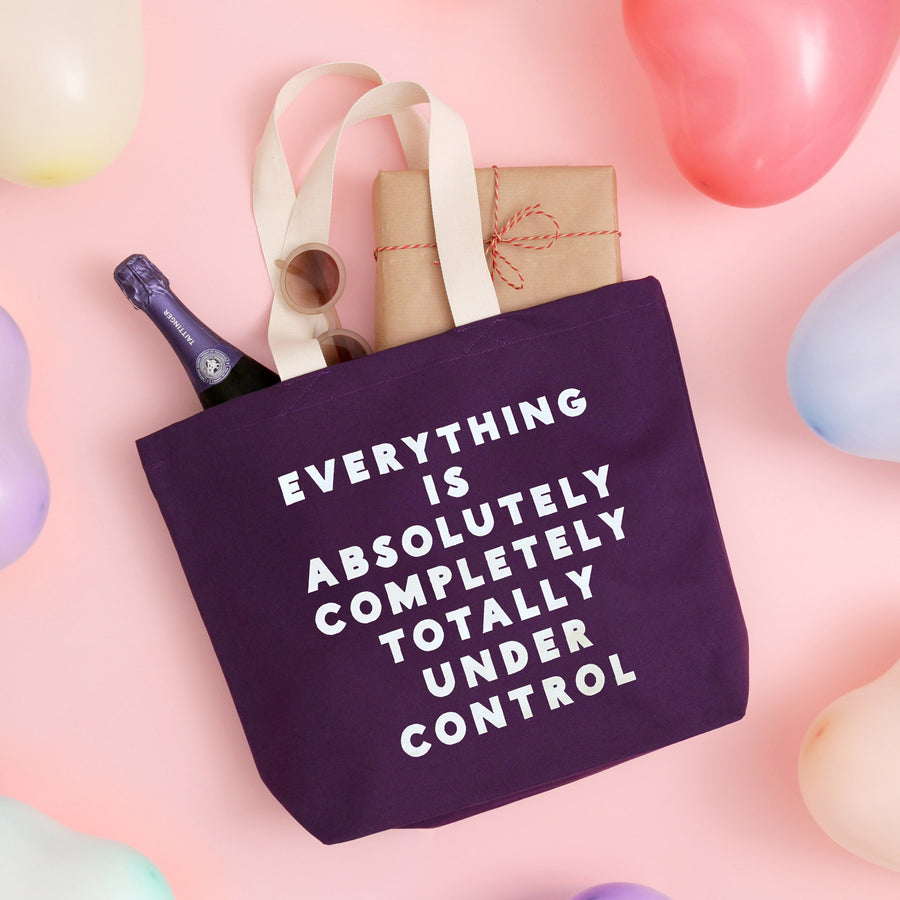 Everything is Under Control - Plum Canvas Tote Bag