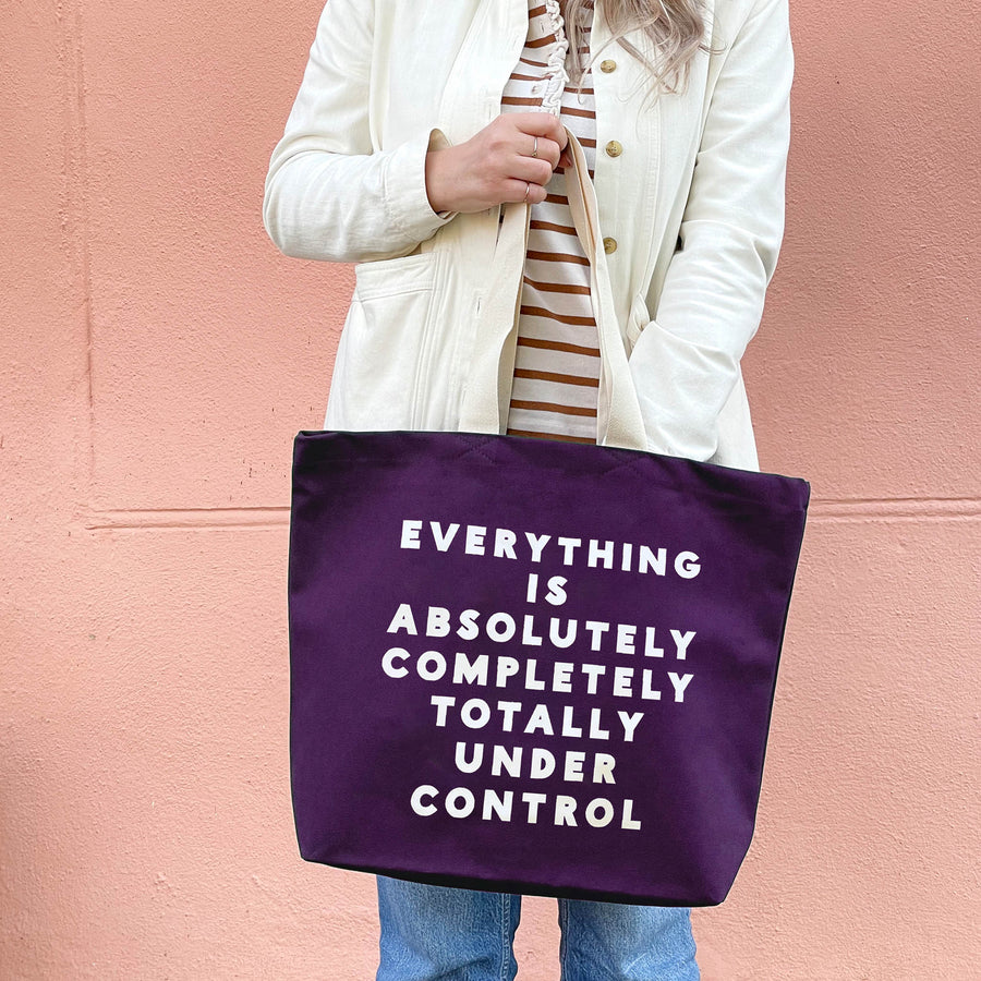 Everything is Under Control - Plum Canvas Tote Bag