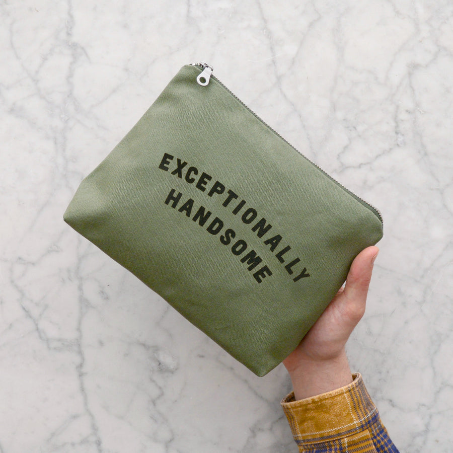 Exceptionally Handsome - Olive Wash Bag