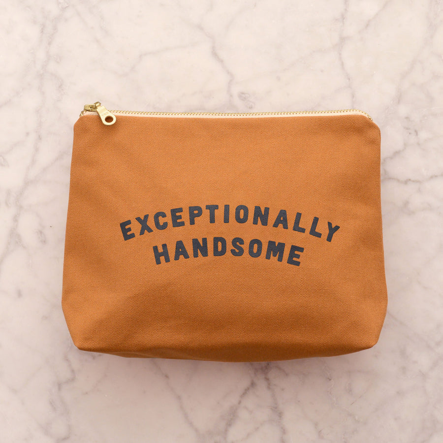 Exceptionally Handsome - Tan Wash Bag