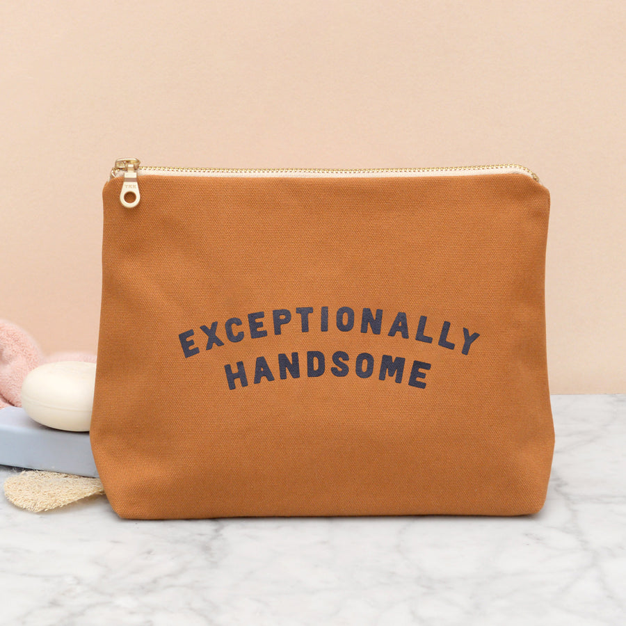 Exceptionally Handsome - Tan Wash Bag
