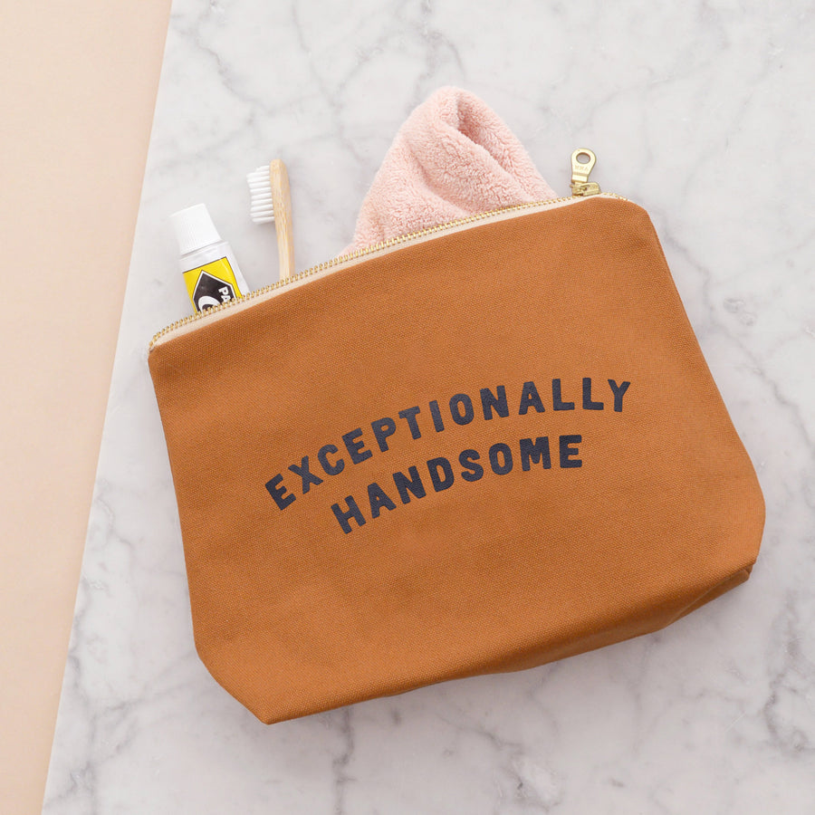 Exceptionally Handsome - Tan Wash Bag