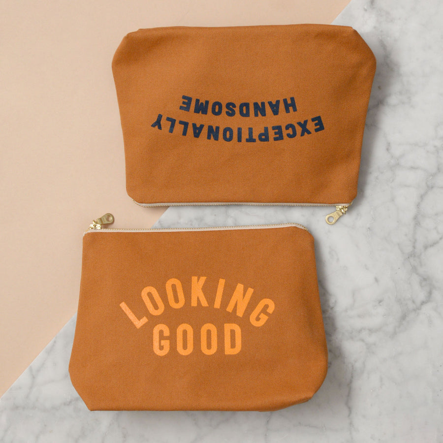 Exceptionally Handsome - Tan Wash Bag