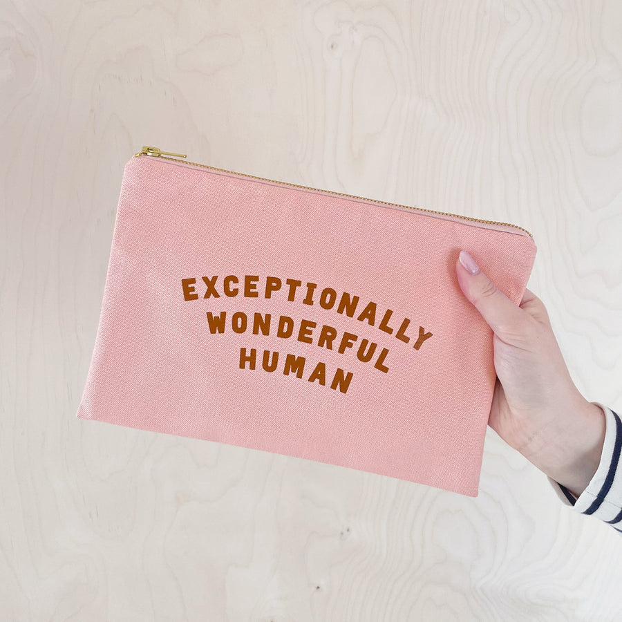 Exceptionally Wonderful Human - Blush Pink Pouch