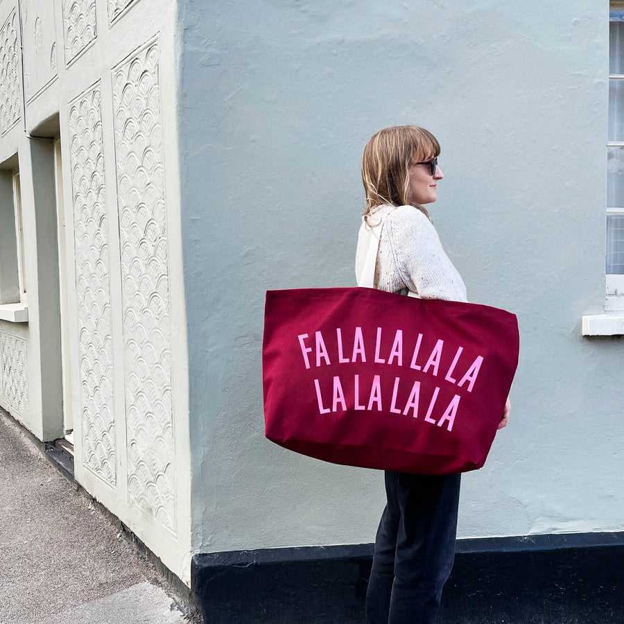 FALALALALA LALALALA - Burgundy REALLY Big Bag