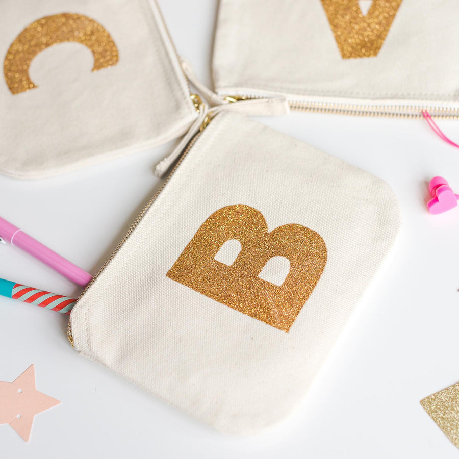 SECONDS - Glitter Initial Pouch
