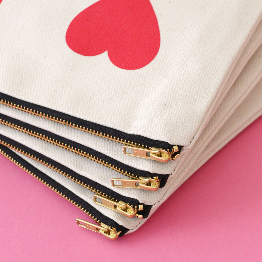 Heart Eyes - Large Canvas Pouch
