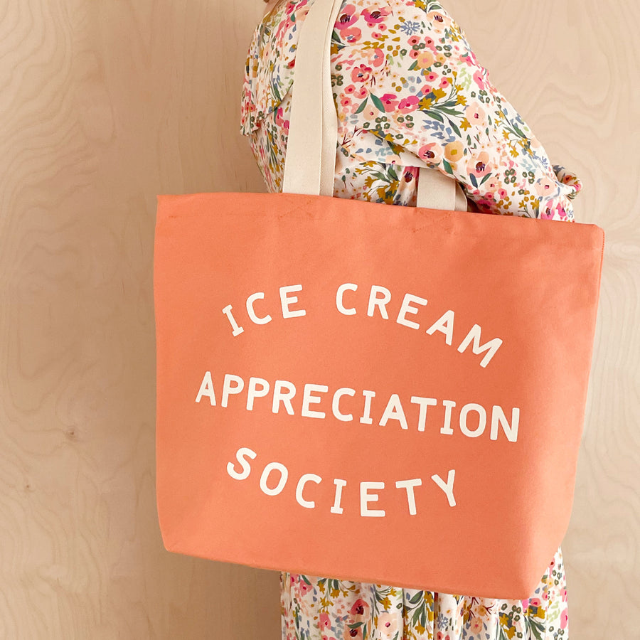 Ice Cream Appreciation Society - Peach Canvas Tote Bag
