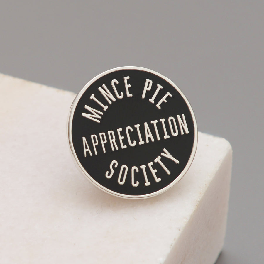 Mince Pie Appreciation Society - Black - Enamel Pin
