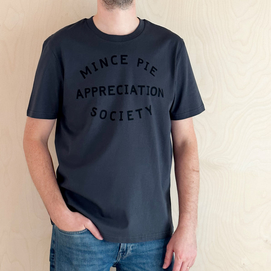 Mince Pie Appreciation Society - Unisex T-Shirt - Charcoal