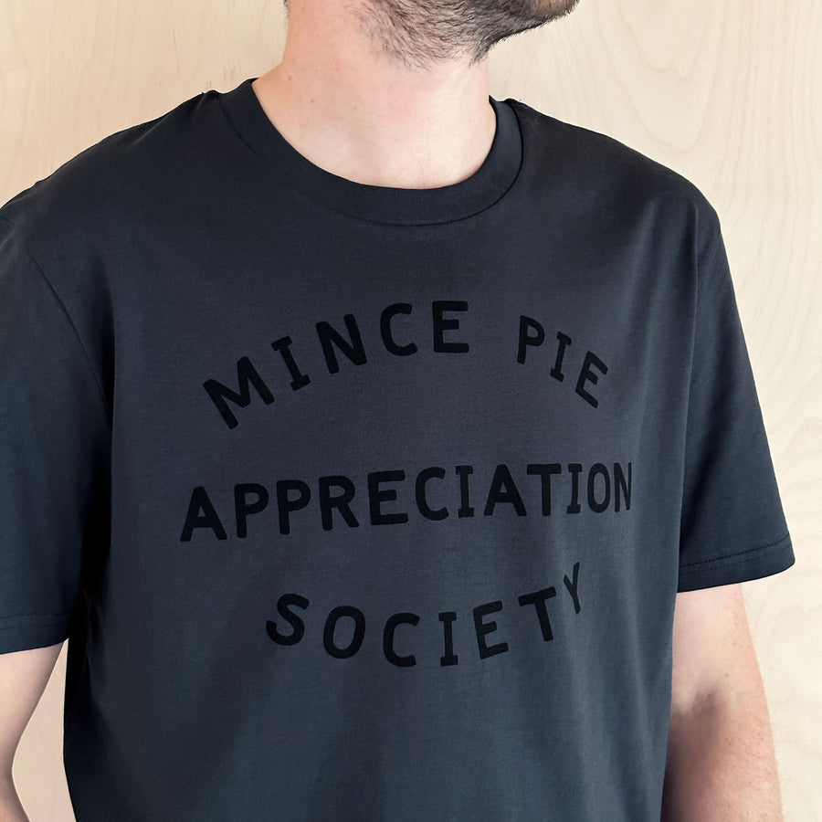 Mince Pie Appreciation Society - Unisex T-Shirt - Charcoal