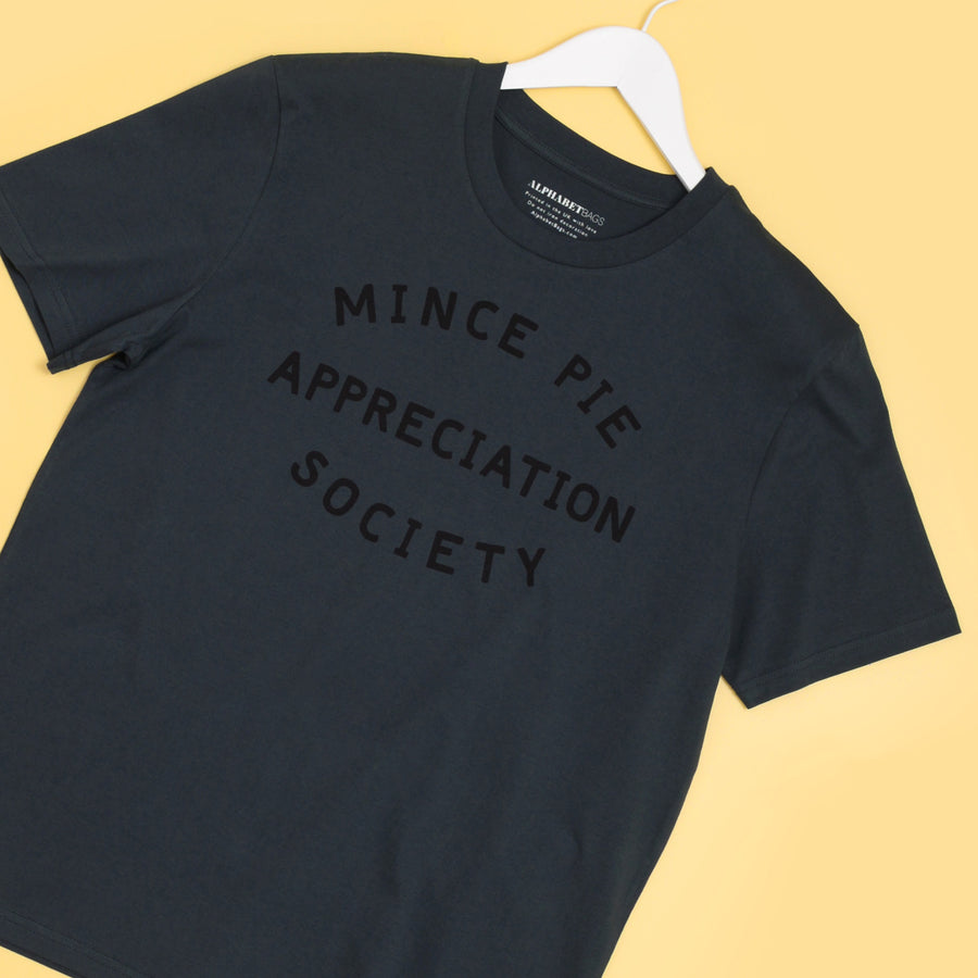 Mince Pie Appreciation Society - Unisex T-Shirt - Charcoal