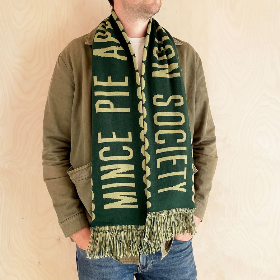 Mince Pie Appreciation Society - Pine Knitted Scarf