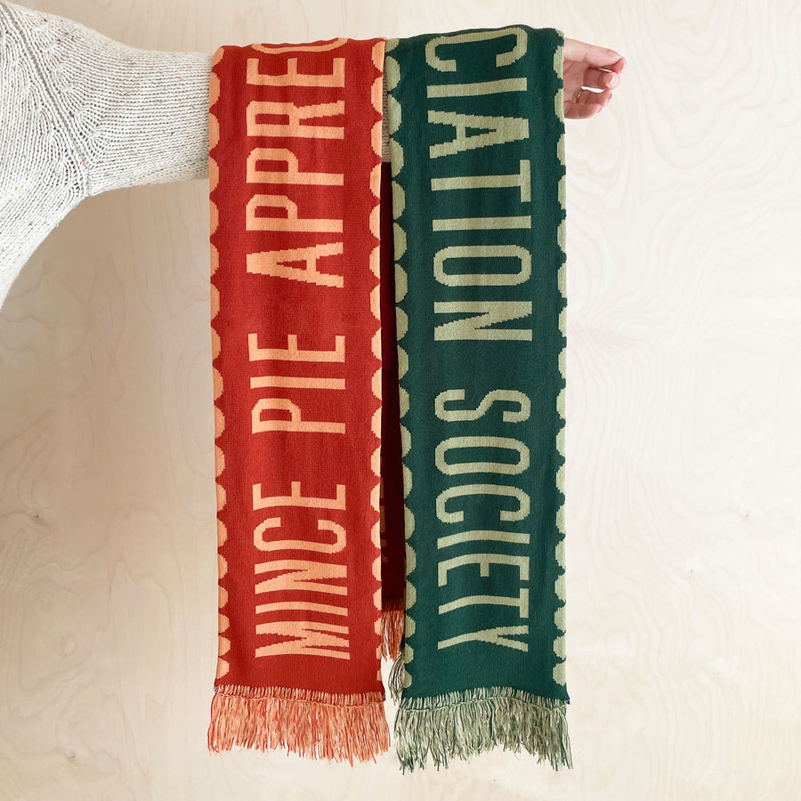 Mince Pie Appreciation Society - Pine Knitted Scarf