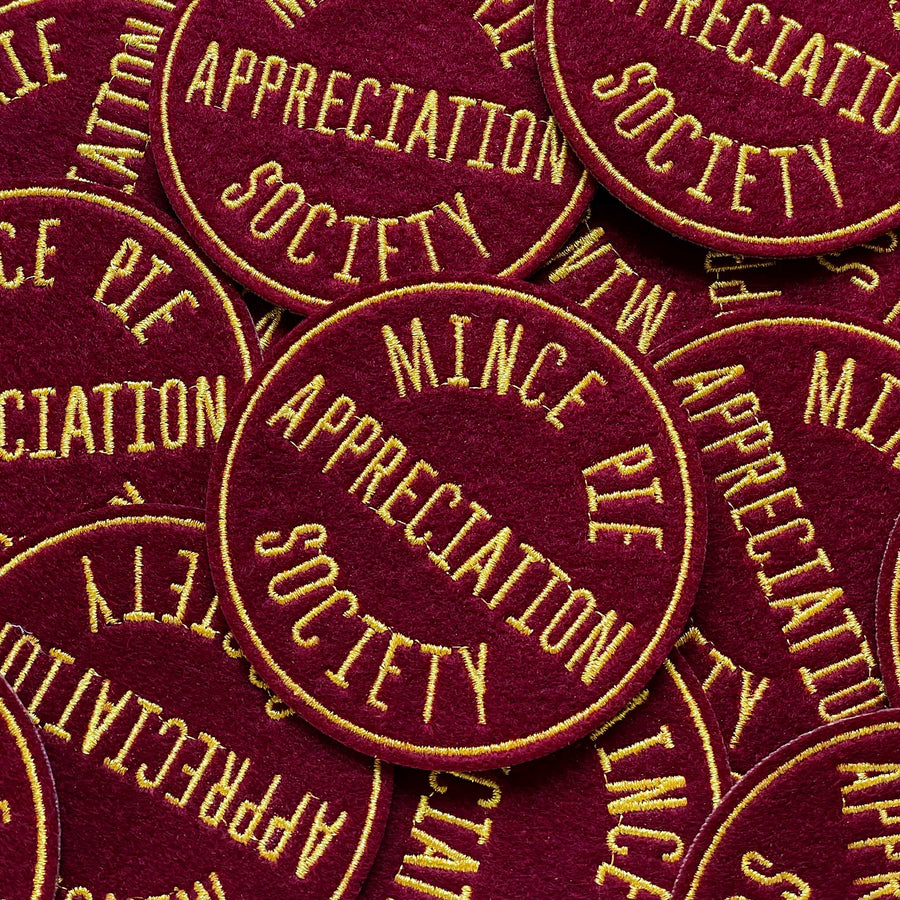 Mince Pie Appreciation Society - Burgundy - Embroidered Patch