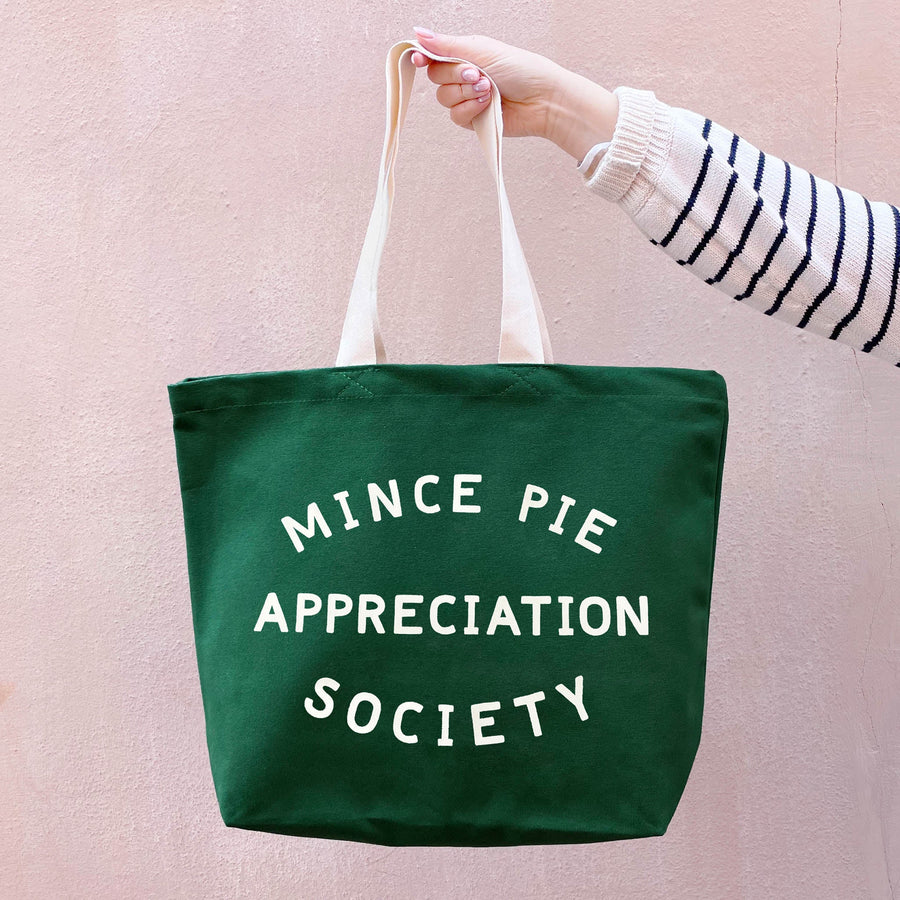 SECONDS - Mince Pie Appreciation Society - Forest Green Canvas Tote Bag