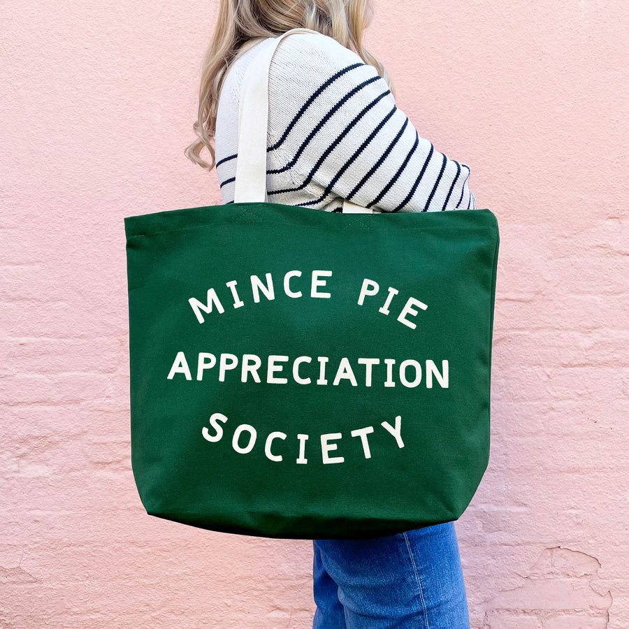 SECONDS - Mince Pie Appreciation Society - Forest Green Canvas Tote Bag
