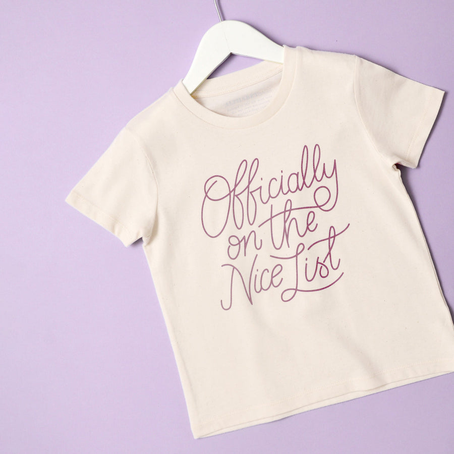 SECONDS - Officially on the Nice List - Kid's T-Shirt - Natural Fleck