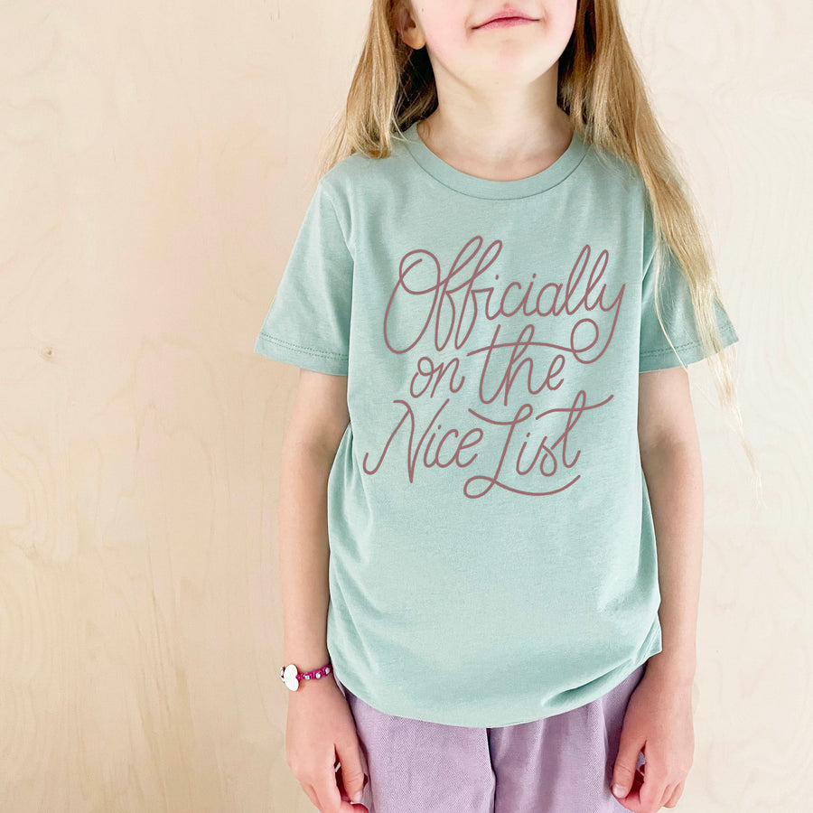 SECONDS - Officially on the Nice List - Kid's T-Shirt - Ice/Berry