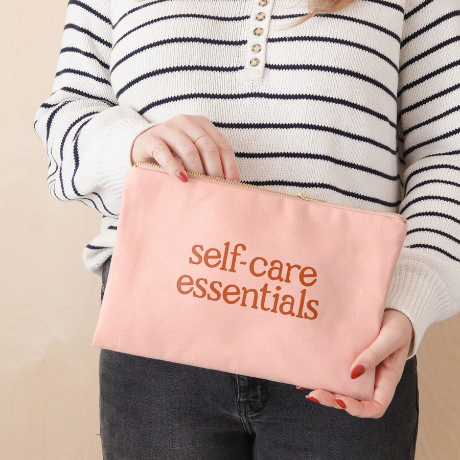 Self-Care Essentials - Blush Pink Canvas Pouch