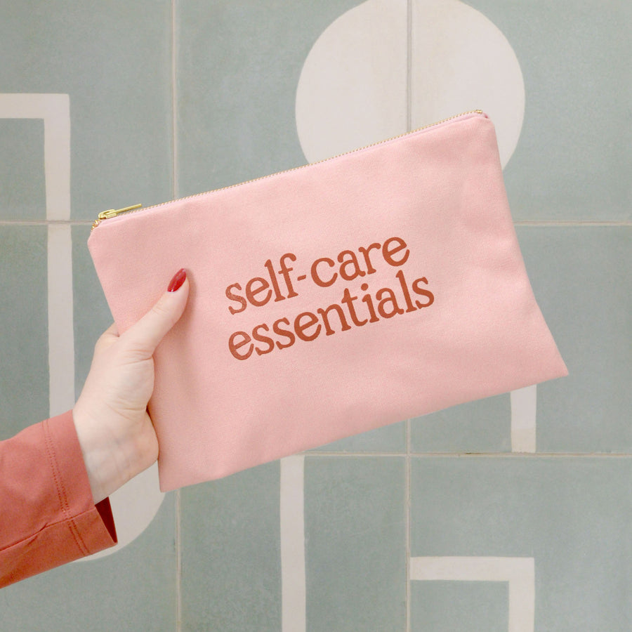 Self-Care Essentials - Blush Pink Canvas Pouch