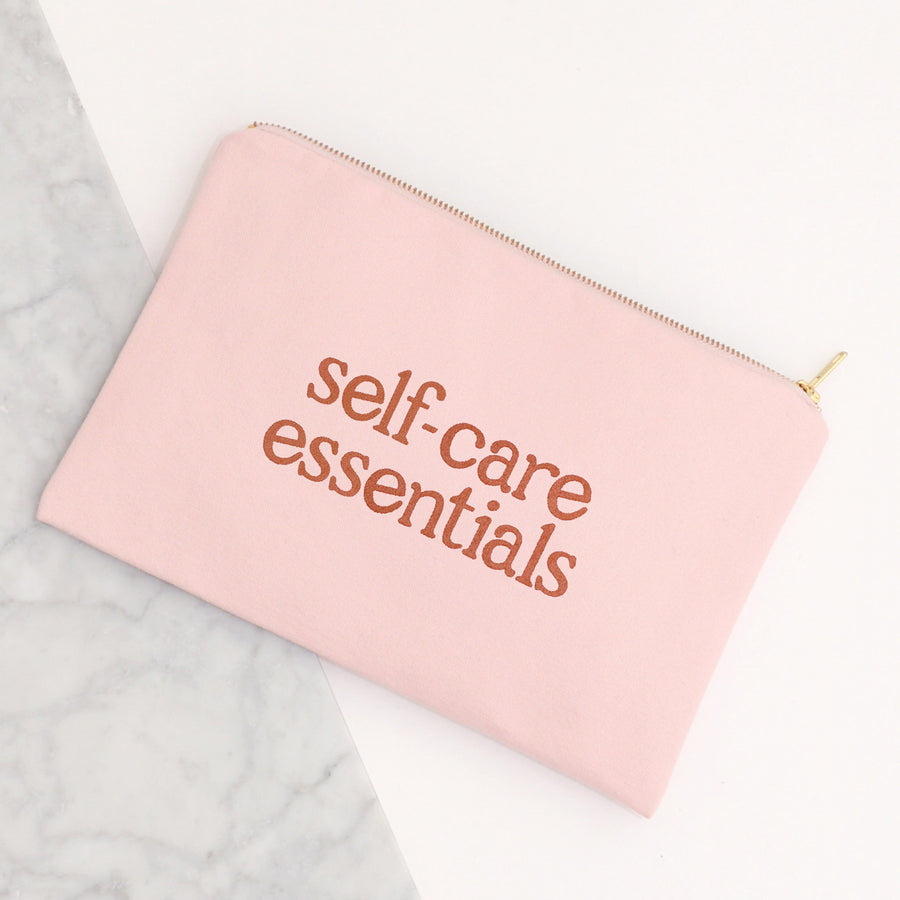 Self-Care Essentials - Blush Pink Canvas Pouch