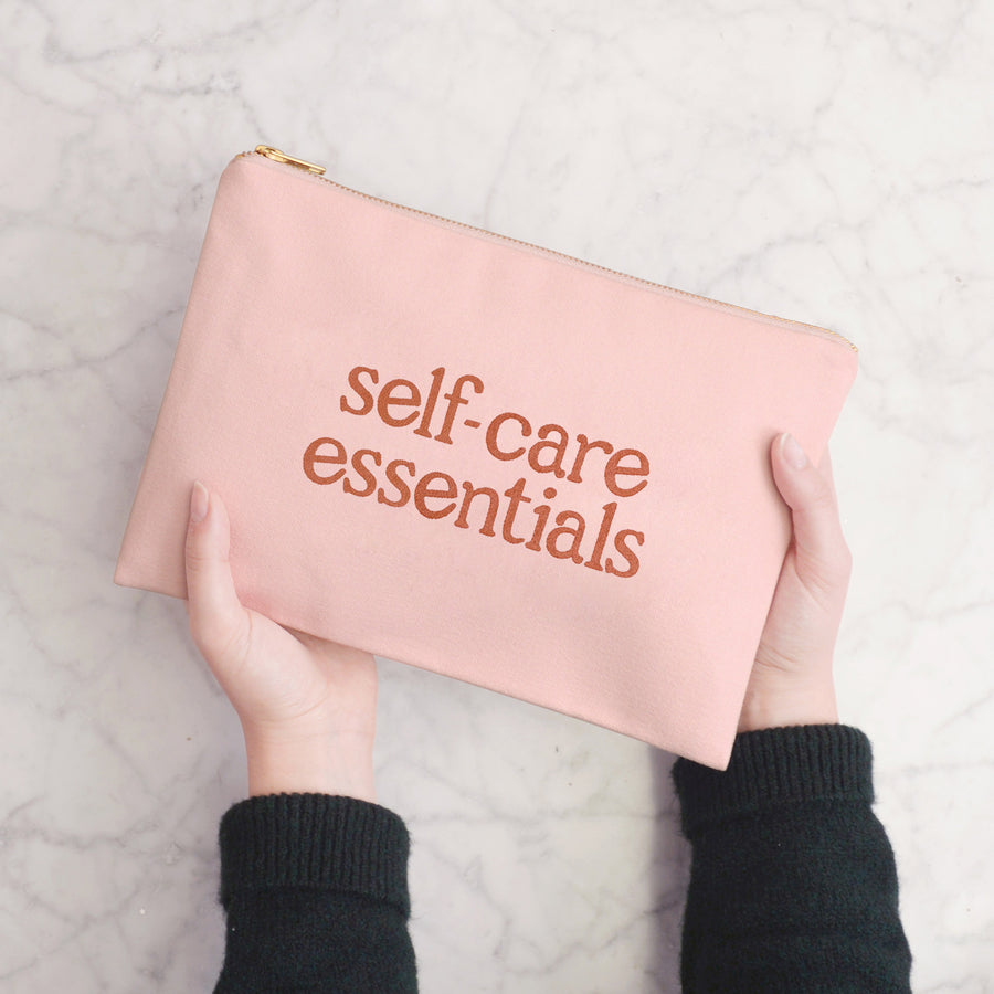 Self-Care Essentials - Blush Pink Canvas Pouch