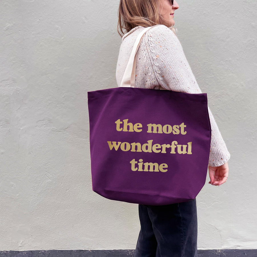 The Most Wonderful Time - Plum Tote Bag