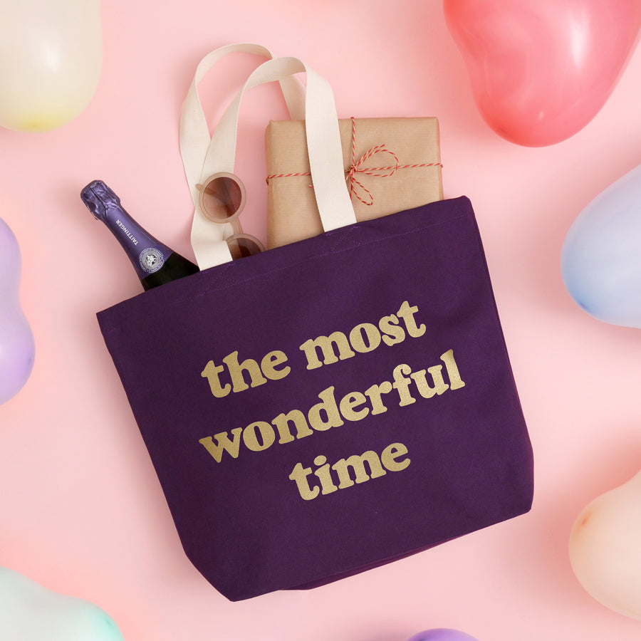 The Most Wonderful Time - Plum Tote Bag