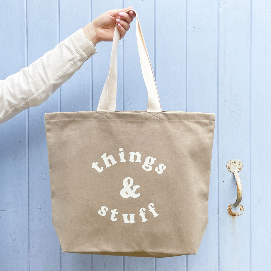 Things & Stuff - Stone Canvas Tote Bag