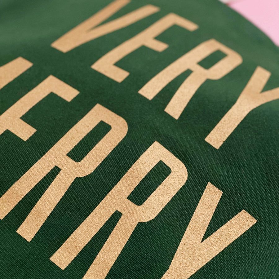 Very Merry - Green Canvas Tote Bag