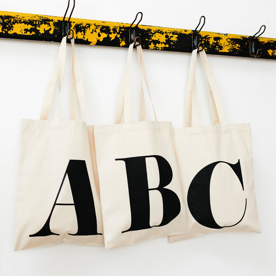 SECONDS - Initial Cotton Tote Bag - Natural
