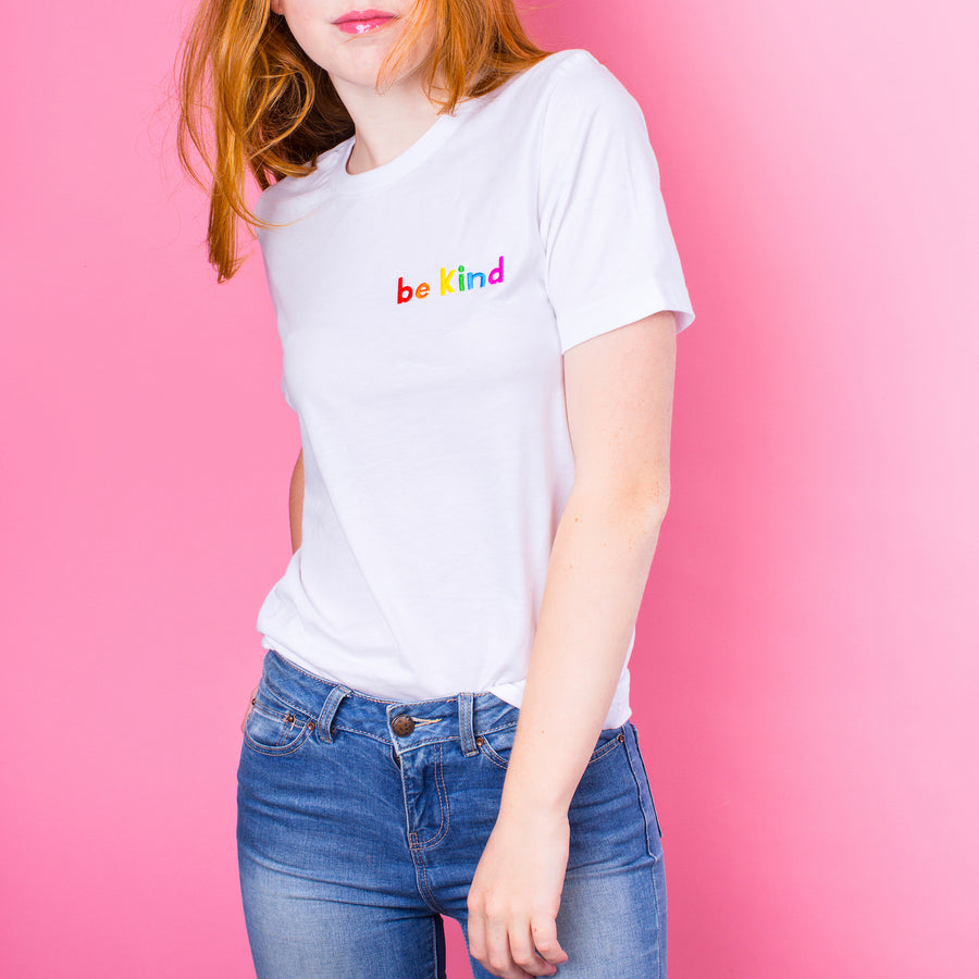 Be Kind - Embroidered T-Shirt
