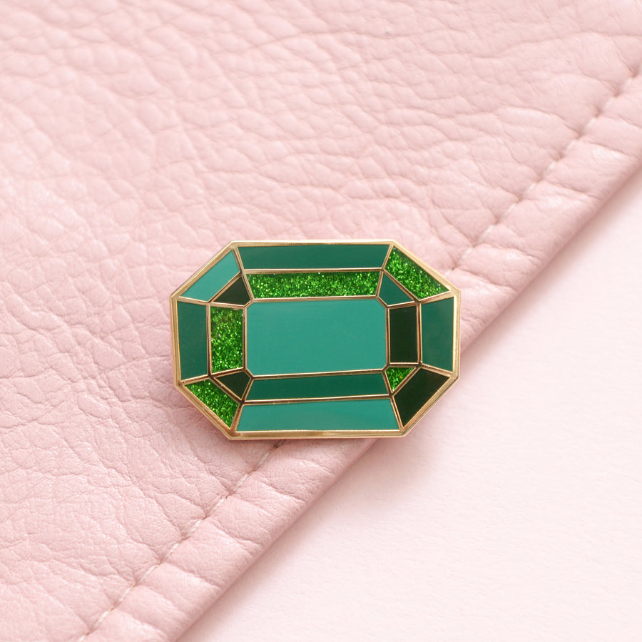 Emerald  - Gemstone Pin